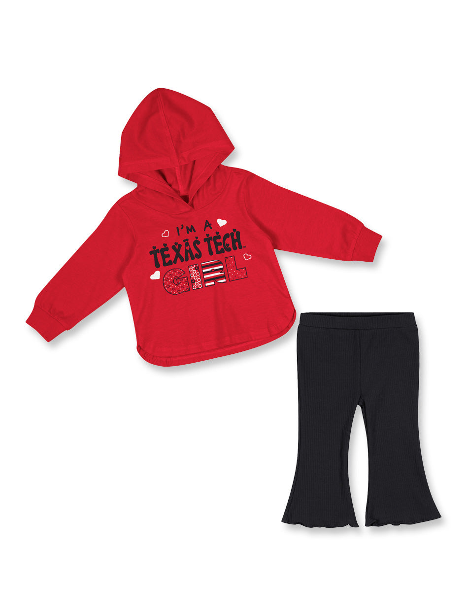 Texas Tech Arena "I'm a Texas Tech Girl" Infant Hooded Set