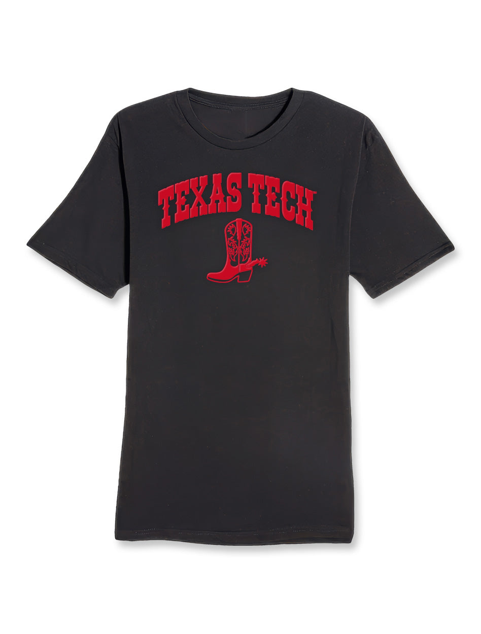 Texas Tech "Boot Scoot" Puff Print Black T-Shirt