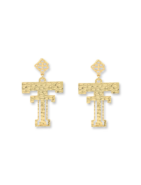 Brianna Cannon Texas Tech Vault Double T 2" Dangle Earrings
