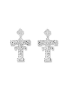 Brianna Cannon Texas Tech Vault Double T 2" Dangle Earrings