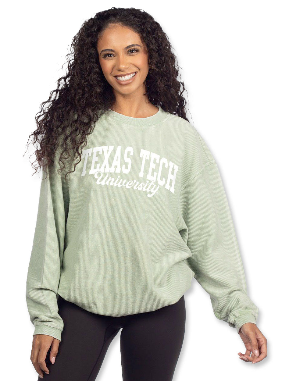 Texas Tech Chicka-d "Arc over Retro Script" Corded Crew