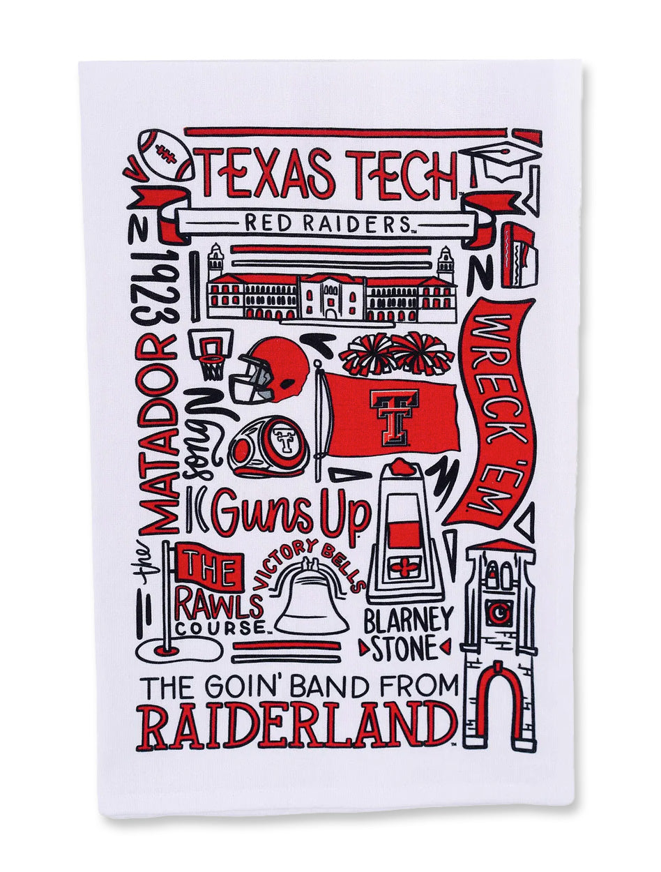 Texas Tech "Collage" Tea Towel