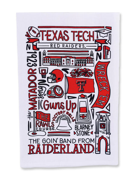 Texas Tech "Collage" Tea Towel