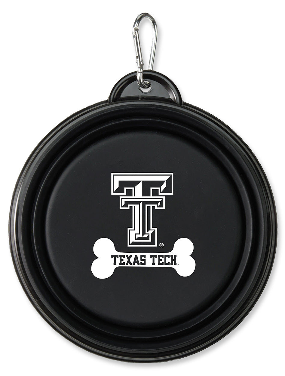 Texas Tech Collapsible Silicone Dog Bowl w/ Carabiner