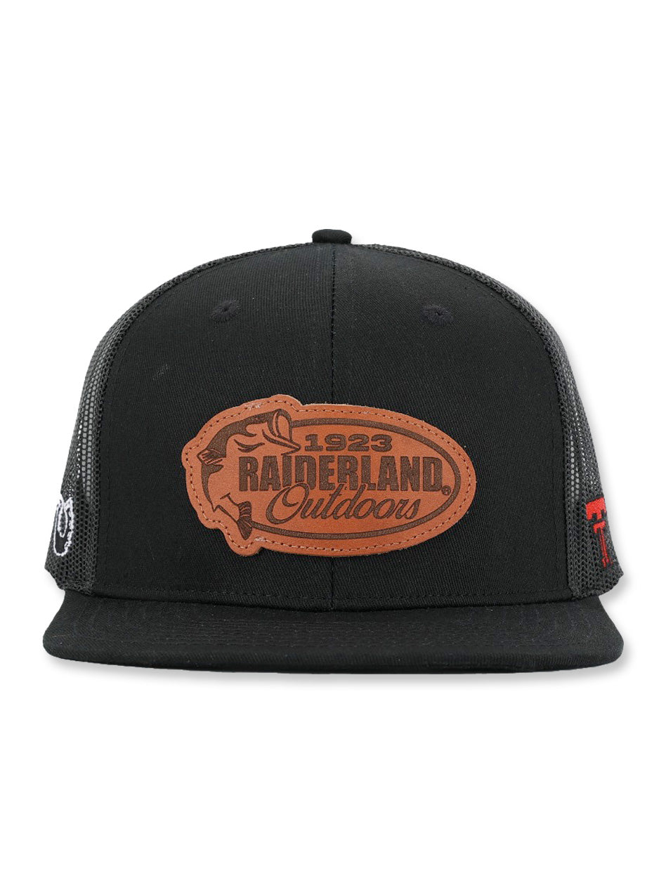 Texas Tech Dark Horse "Largemouth" Leather Patch Black Snapback Cap