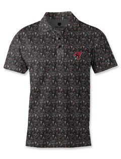 Texas Tech Dark Horse Raider Power "Retro Pump" Premium Black Polo