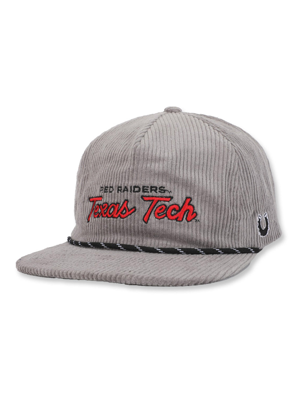 Texas Tech Dark Horse "SL Script" Grey Corduroy Snapback Cap