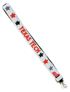 Texas Tech Dark Horse "Boots & Stars" White Beaded Purse Strap