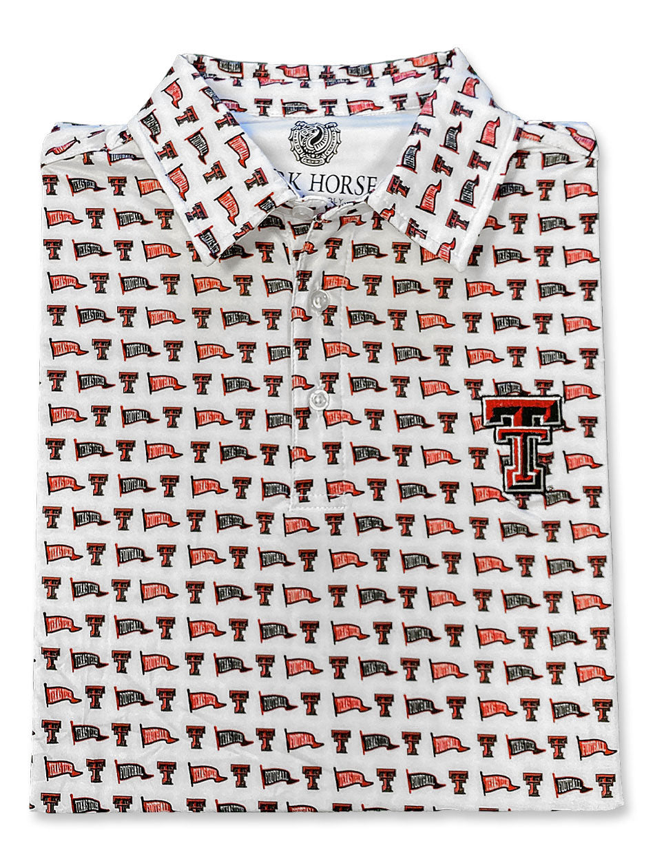 Texas Tech Dark Horse "Pennant" Premium White Polo
