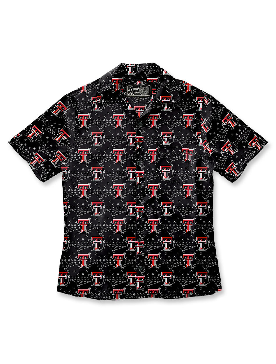 Texas Tech Dark Horse "Playbook" Premium Button Up Men's Camp Shirt