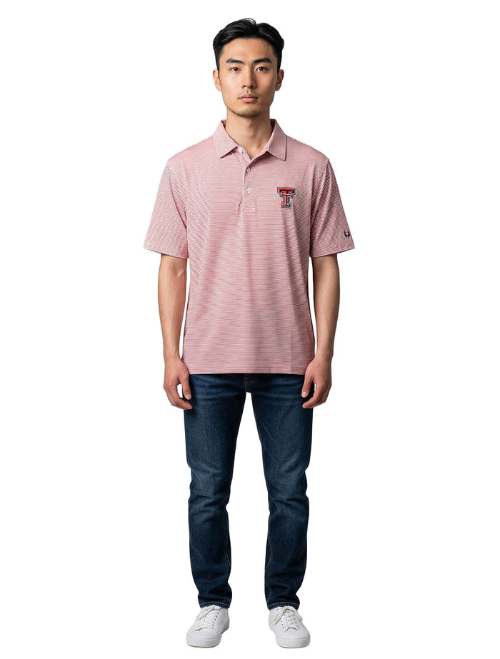 Texas Tech Dark Horse "Red Mini Stripe" Premium Men's Polo