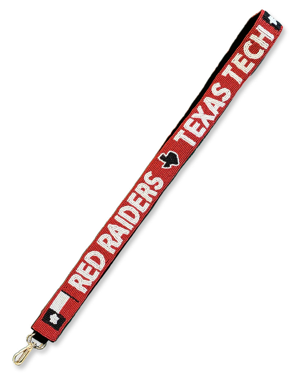 Texas Tech Dark Horse "Red Raiders" Red Beaded Purse Strap