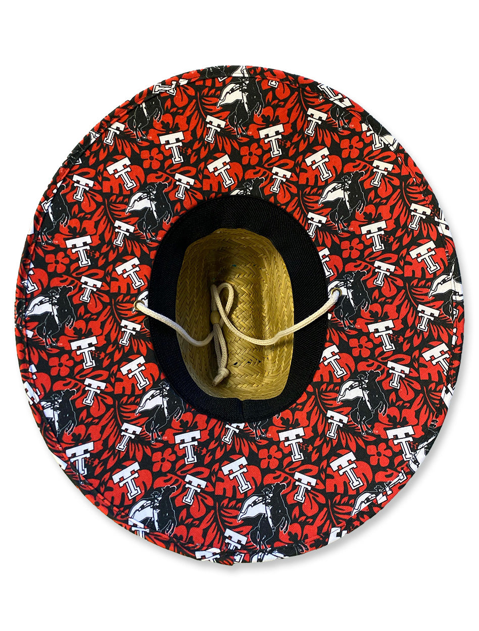 Texas Tech Dark Horse "Throwback Floral" Natural Straw Hat