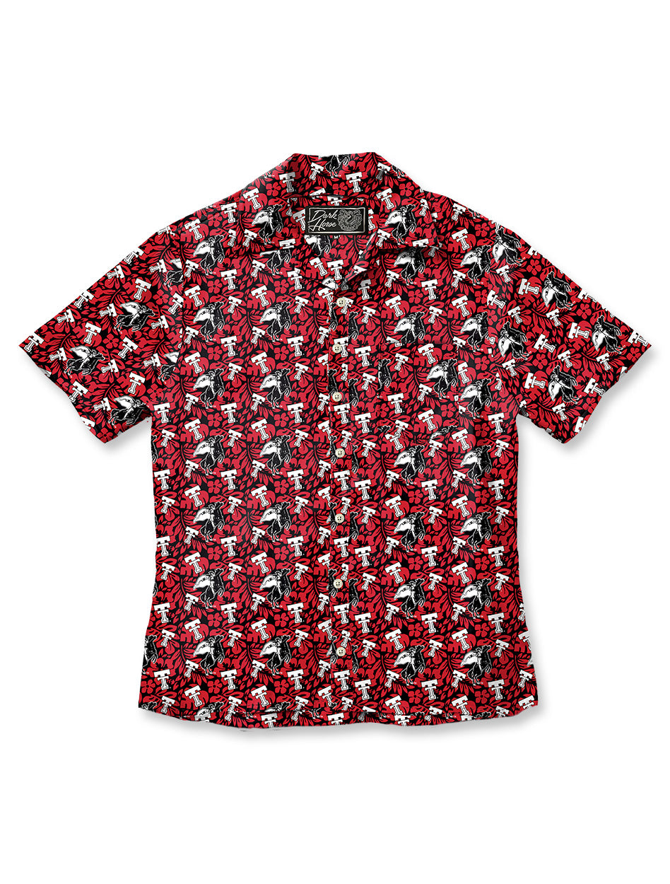 Texas Tech Dark Horse "Throwback Floral" Premium Camp Shirt