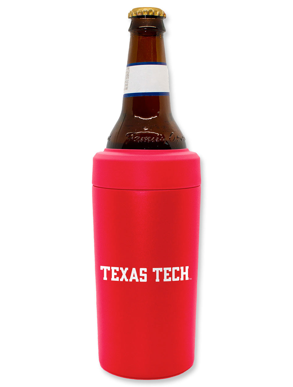 Texas Tech Double T 5 in 1 Universal Metal Can Cooler