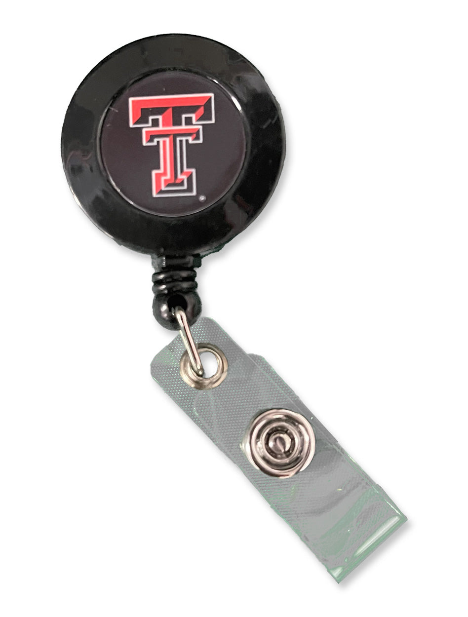 Texas Tech Double T Black on Black Retractable Badge Holder