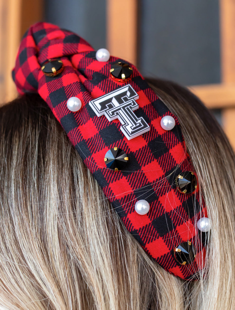 Texas Tech Double T "Buffalo Check" Knot Headband