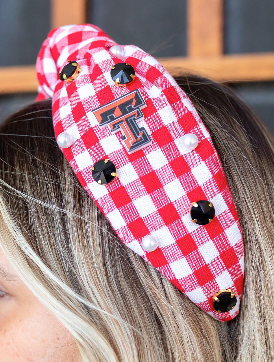 Texas Tech Double T "Buffalo Check" Knot Headband