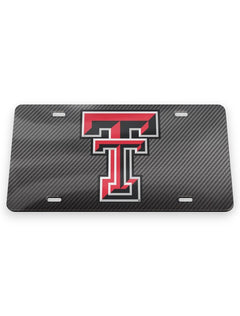 Texas Tech Double T Carbon Acrylic License Plate Cover