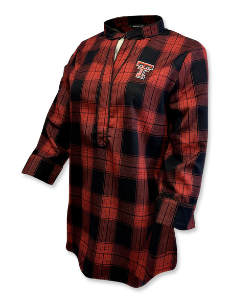 Texas Tech Double T "Galeway" Plaid 3/4 Sleeve Women's Blouse