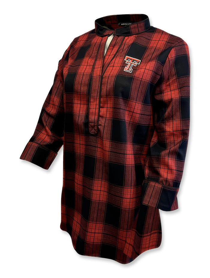 Texas Tech Double T "Galeway" Plaid 3/4 Sleeve Women's Blouse
