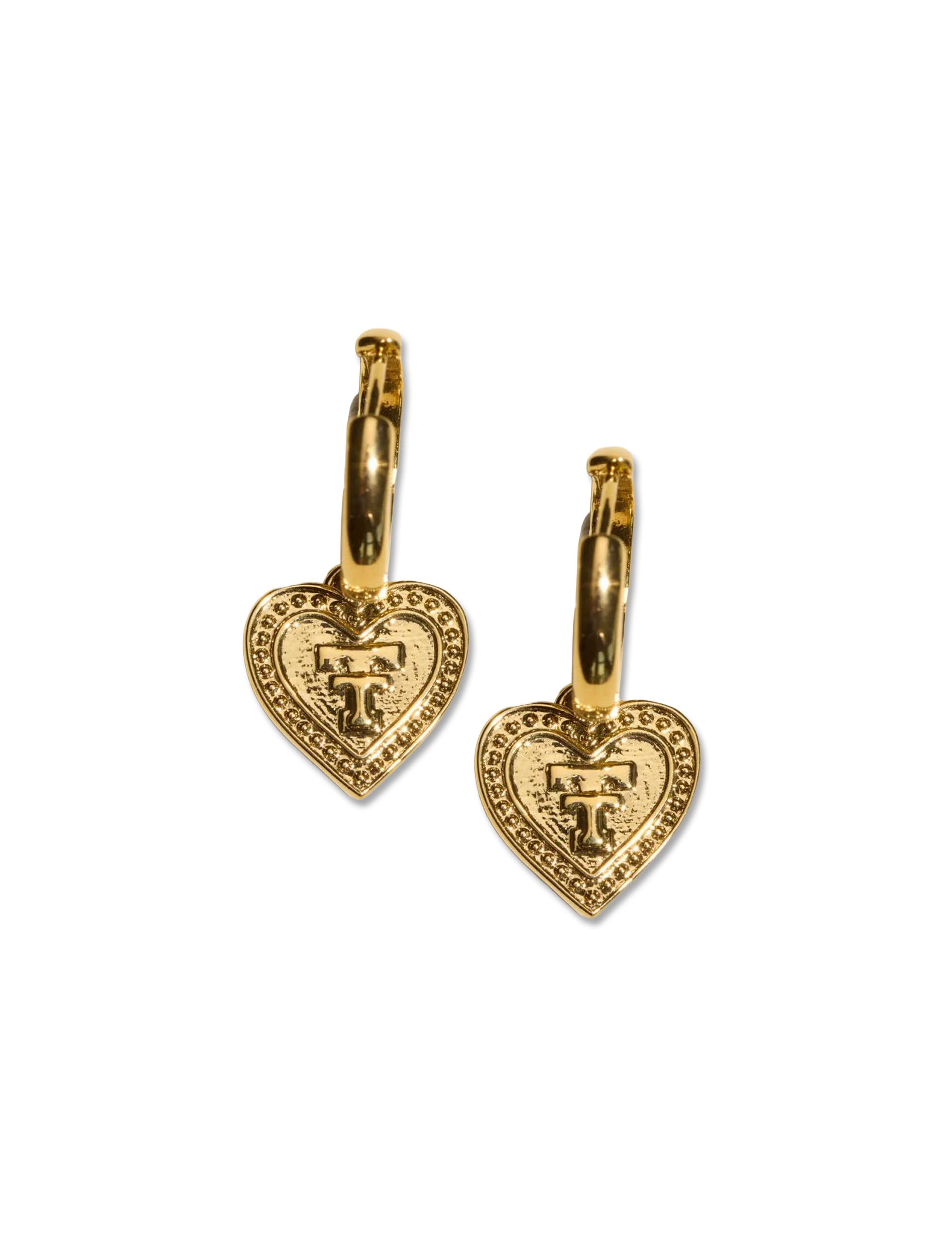 Texas Tech Double T Heart Huggie Earrings