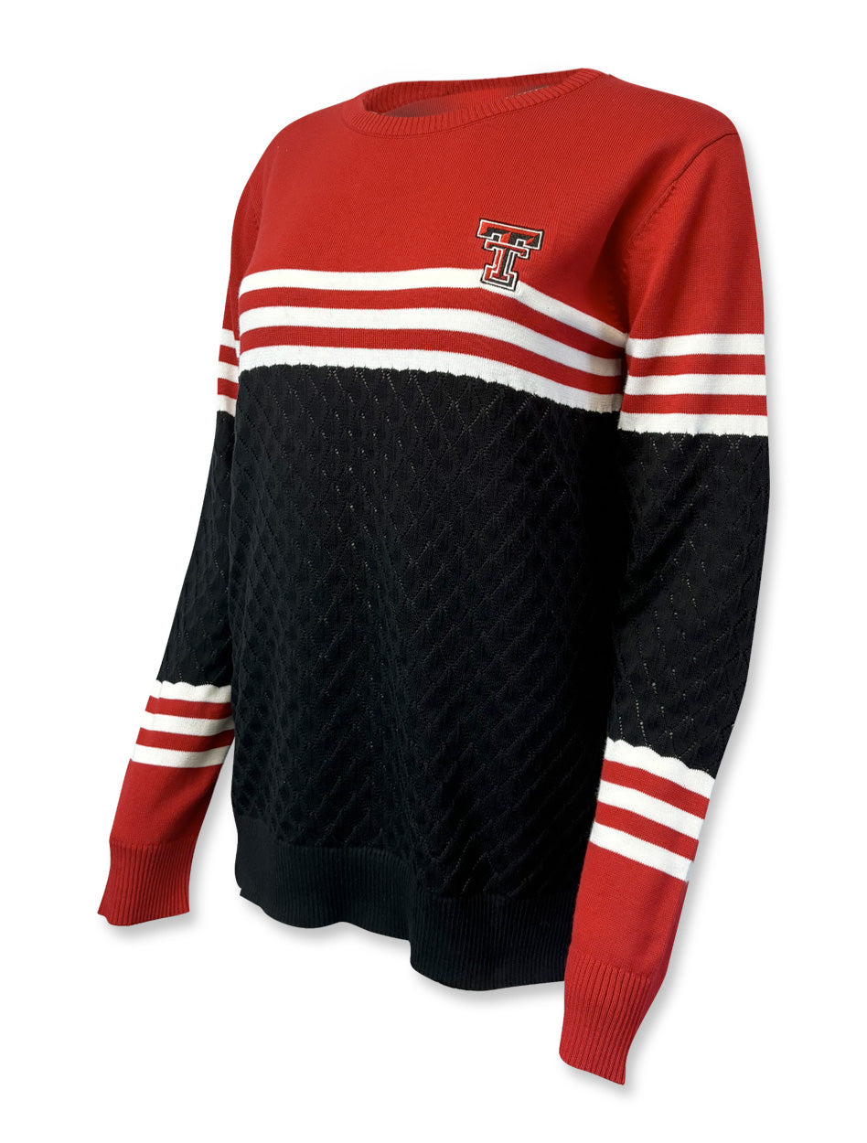 Texas Tech Double T "Livingston" Striped Women's Sweater