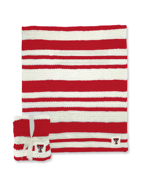 Texas Tech Double T Striped Cable Knit 50'x60' Throw