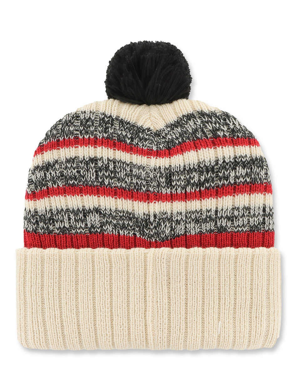 Texas Tech Double T "Tavern" Striped Cuffed Beanie w/ Pom