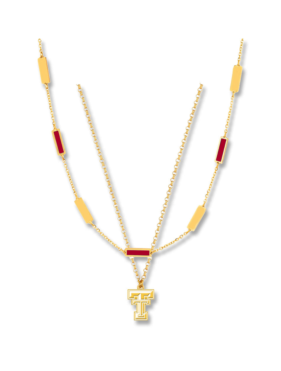 Texas Tech Double T "Havarti" Double Necklace