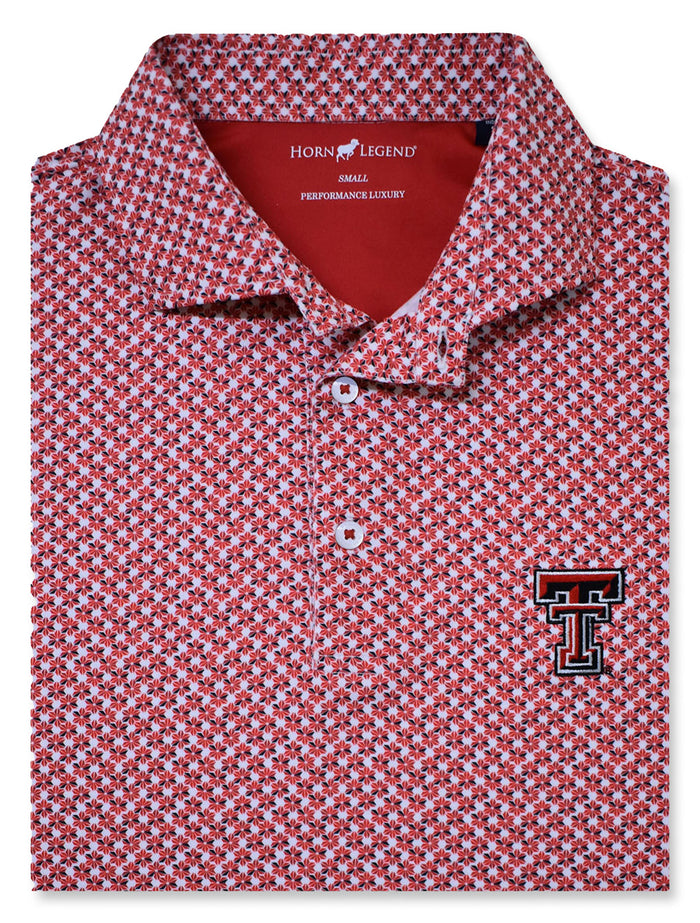 Texas Tech Double T "Petals" Varsity Tailgate Men's Polo