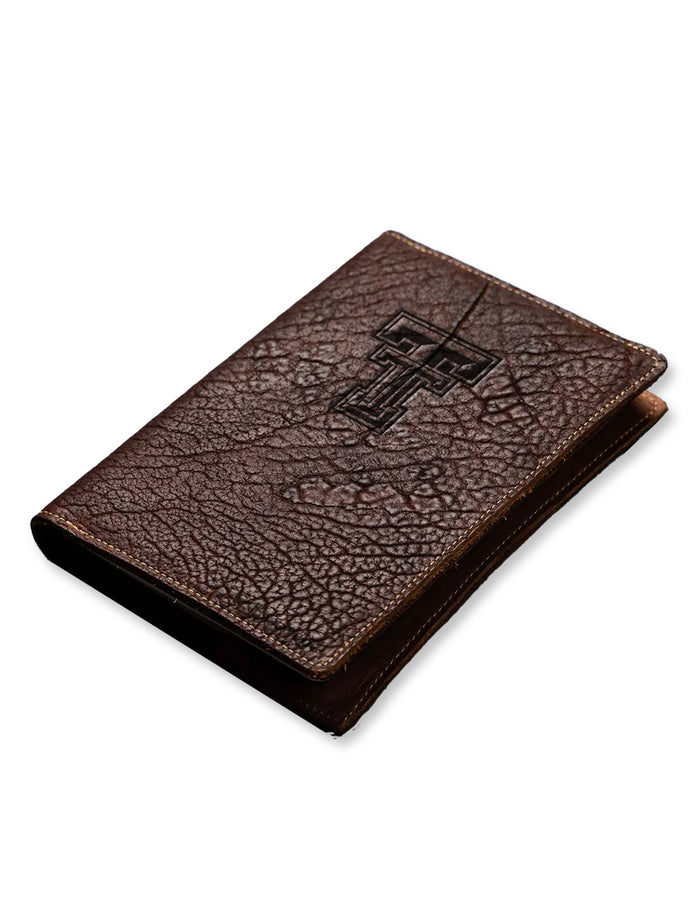 Texas Tech Holtz Double T " The Scholar-Bison" Leather Journal with Shrunken Bison Leather Cover The Scholar