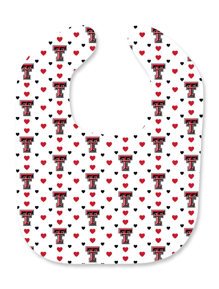 Texas Tech Double T and Hearts All Over Bib