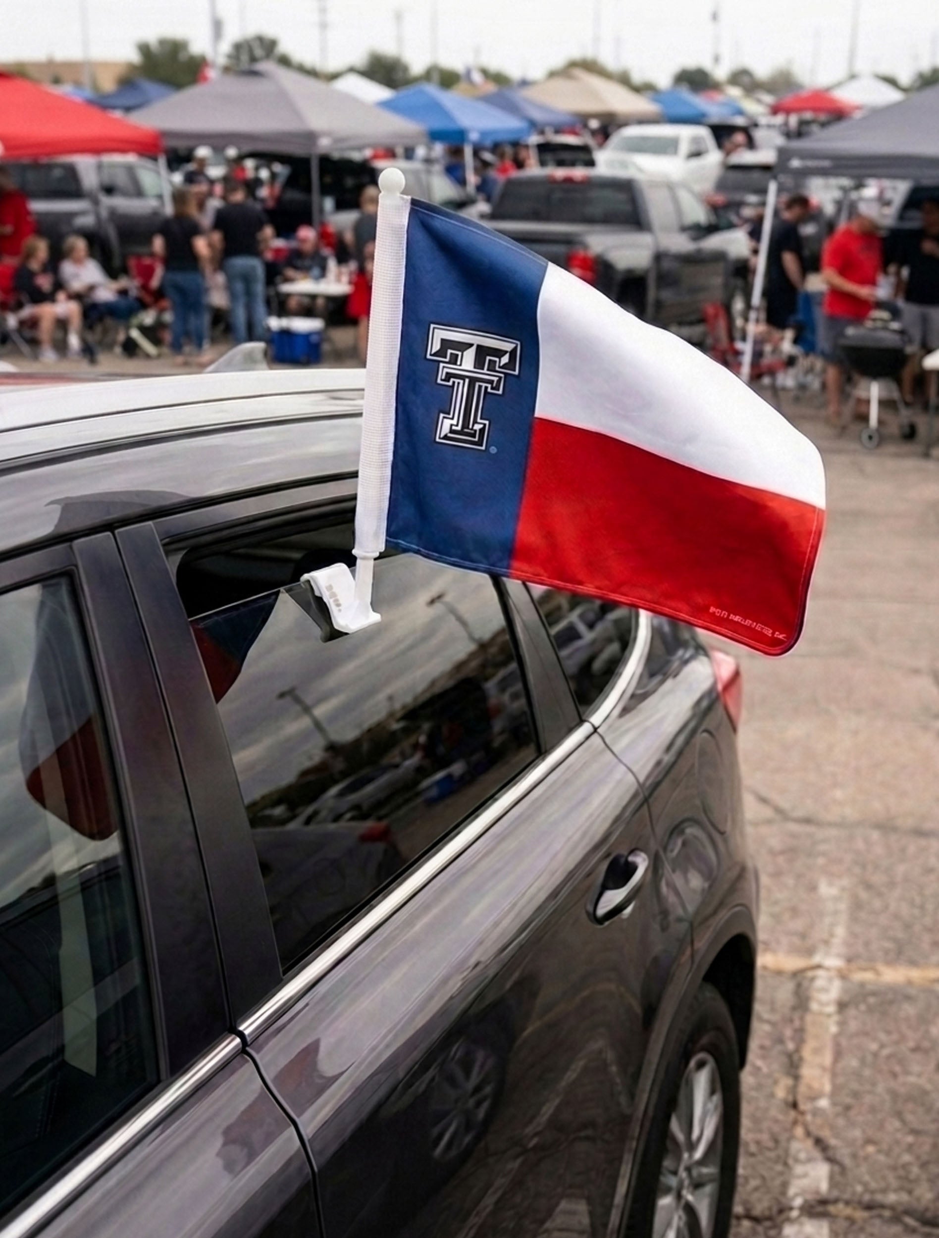 Texas Tech Double T on Texas Flag Car Flag