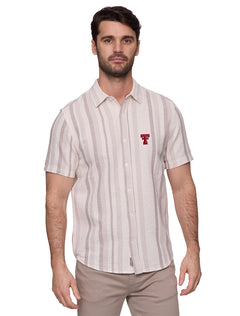 Texas Tech Flag & Anthem "Orleans" Stripe Short Sleeve Textured Shirt
