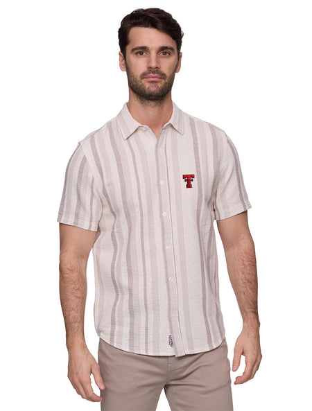 Texas Tech Flag & Anthem "Orleans" Stripe Short Sleeve Textured Shirt