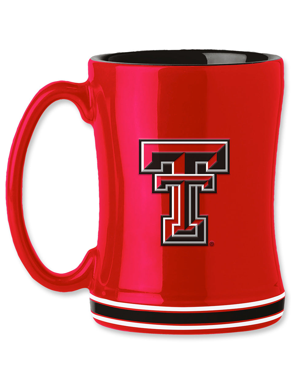 Texas Tech Full Color Double T "Relief" Curved Coffee Mug