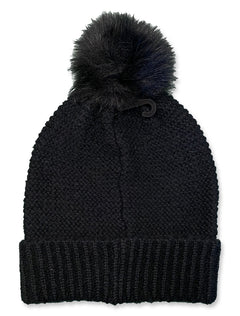 Texas Tech Fur Pompom Knit Black Beanie