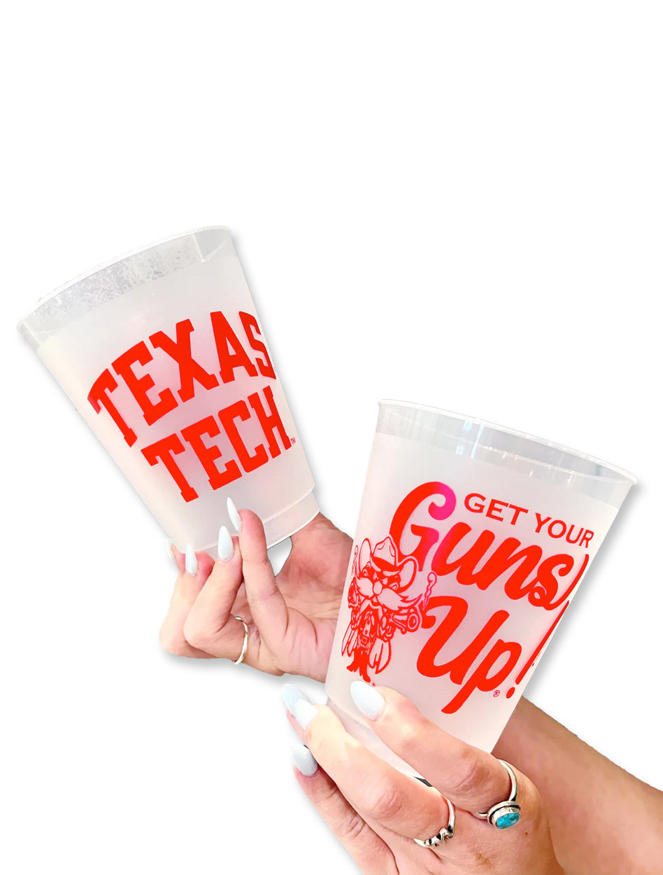 Texas Tech "Get Your Guns Up" Set of 10 Plastic 16 oz cups