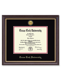 Texas Tech Gold Engraved Centennial Medallion Hampshire Diploma Frame-C13