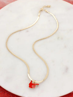 Texas Tech Guns Up Herringbone 18" Necklace