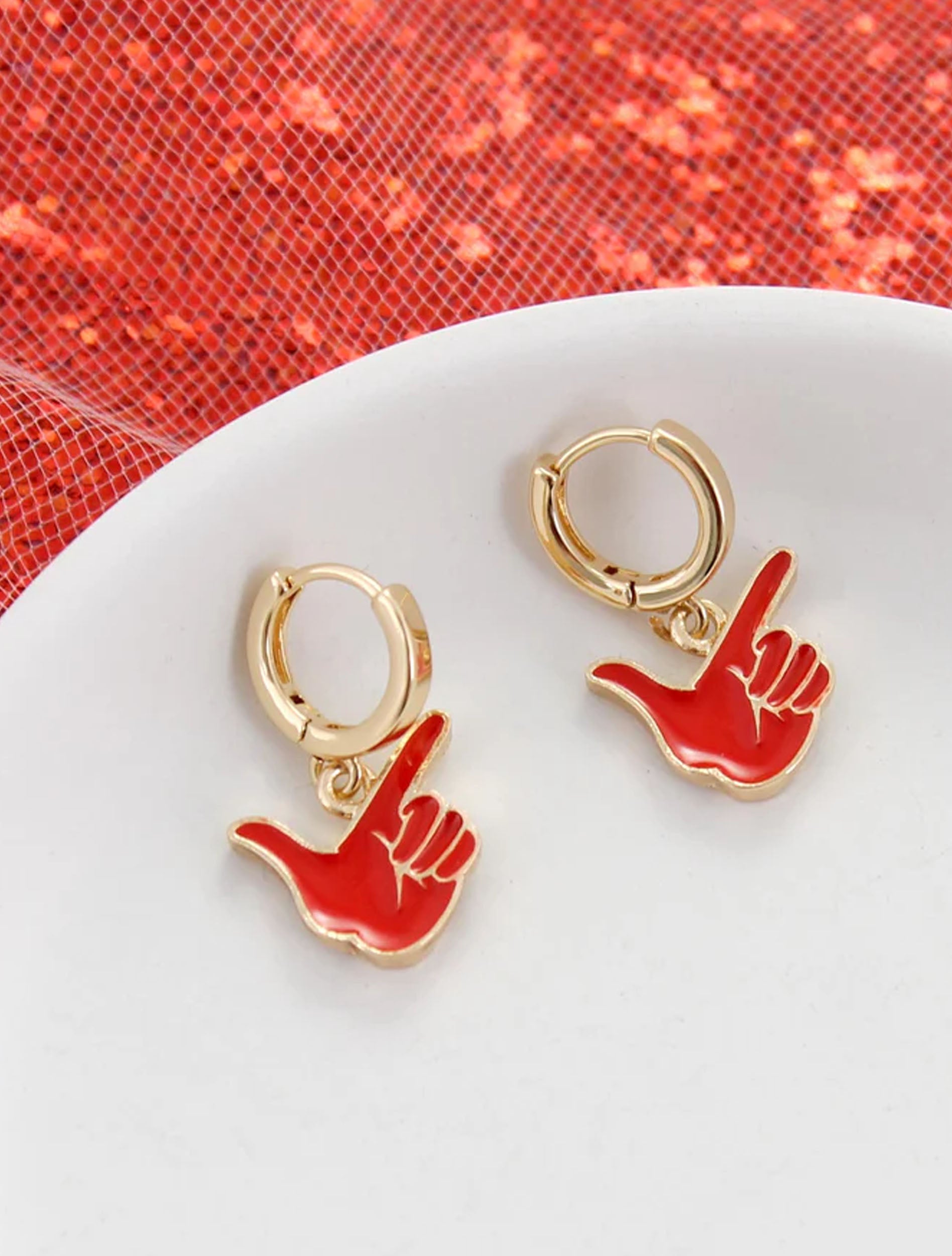 Red Texas Tech Guns Up Earrings