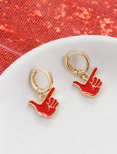Red Texas Tech Guns Up Earrings