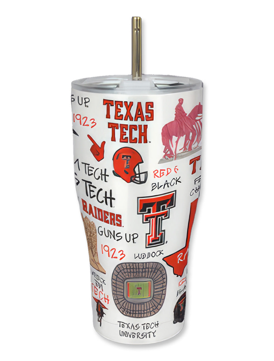 Texas Tech "Icon" 30 oz Metal Tumbler w/ Straw