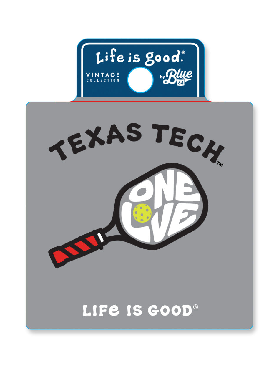 Texas Tech Life is Good "One Love" Pickleball Decal