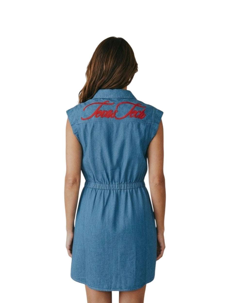 Texas Tech Lusso "Donatella" Denim Dress