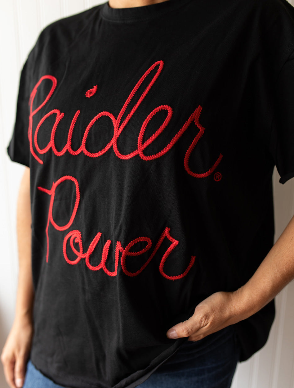 Texas Tech "Raider Power" Chain Stitch Roll Edge Tee