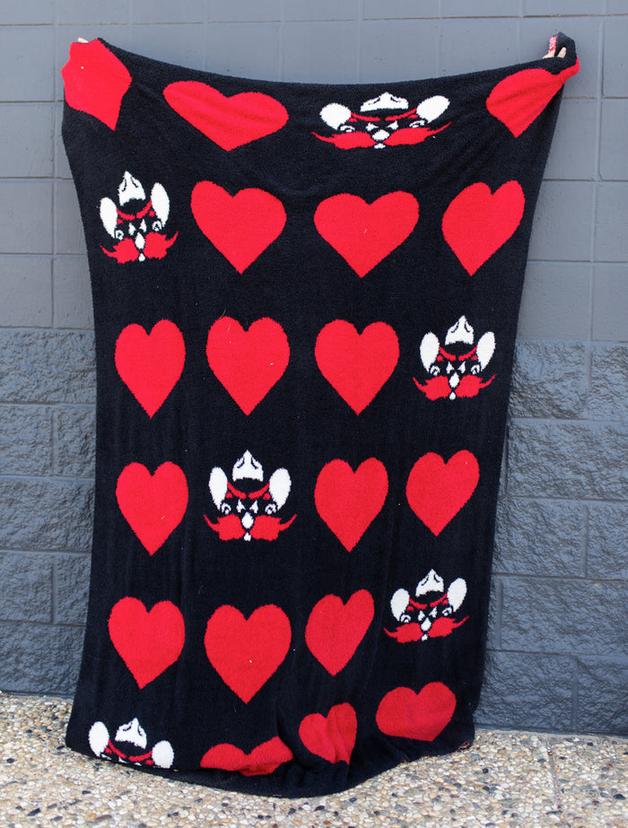 Texas Tech "Raider Red Heart" Cozy Throw Blanket