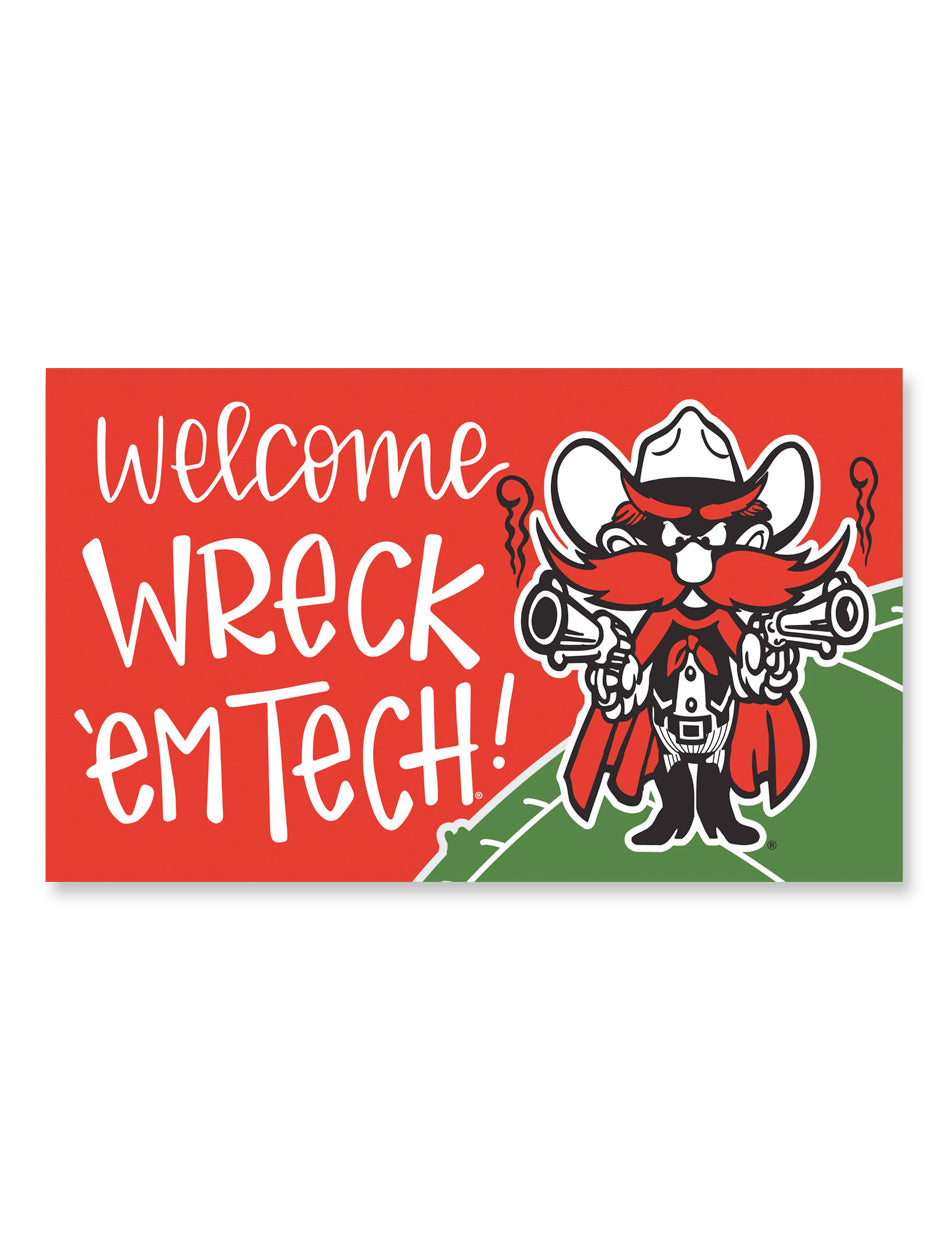 Texas Tech Raider Red "Welcome Wreck'em Tech" Door Mat