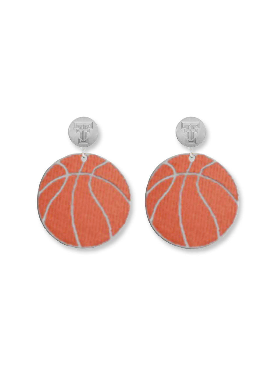 Texas Tech Red Raiders "Airball" Beaded Basketball Earrings